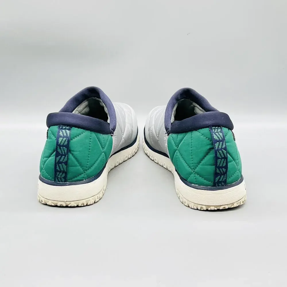 LL Bean Shoes Mens 11 Gray Green Quilted Nylon Slip On House Slippers Comfort